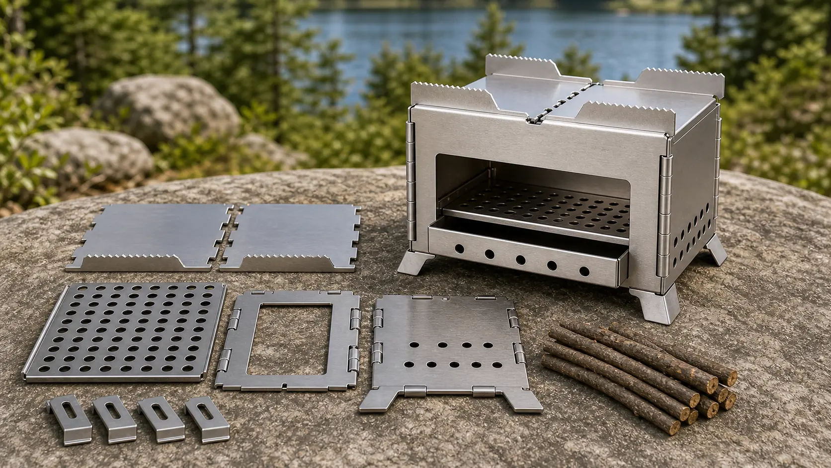 Illustrative detail view of Portable Stainless Steel BBQ Camping Stove