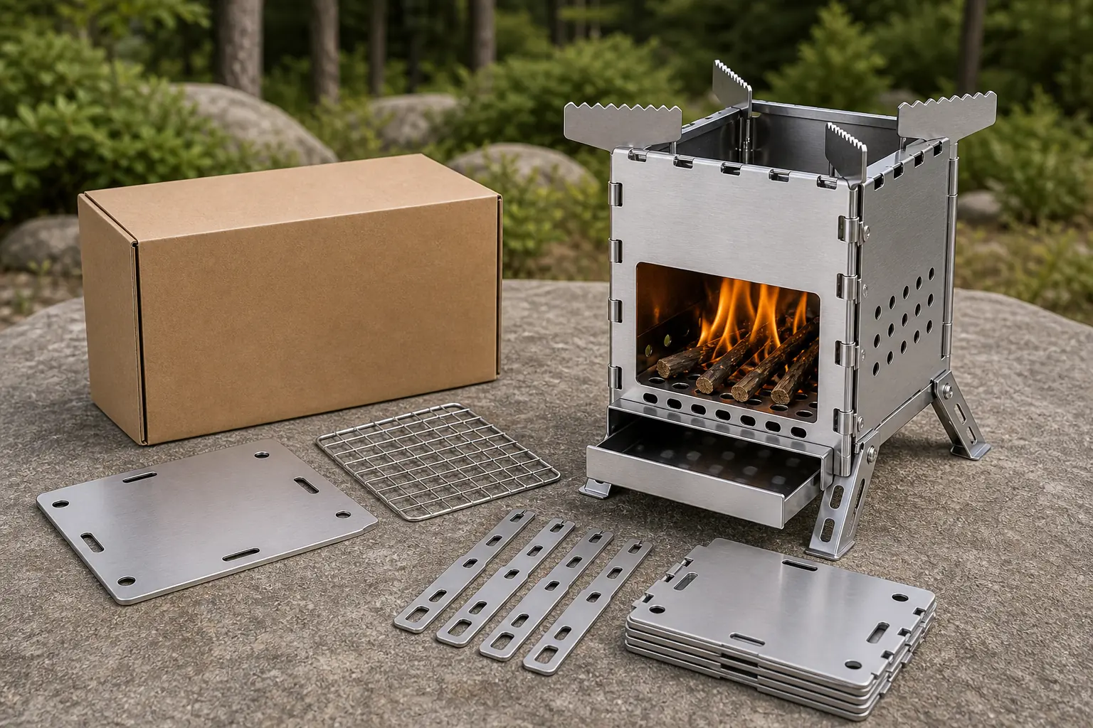 Illustrative detail view of Portable Stainless Steel Camping Stove