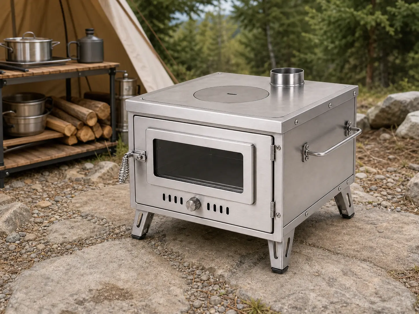 Stainless Steel Outdoor Stove with Oven