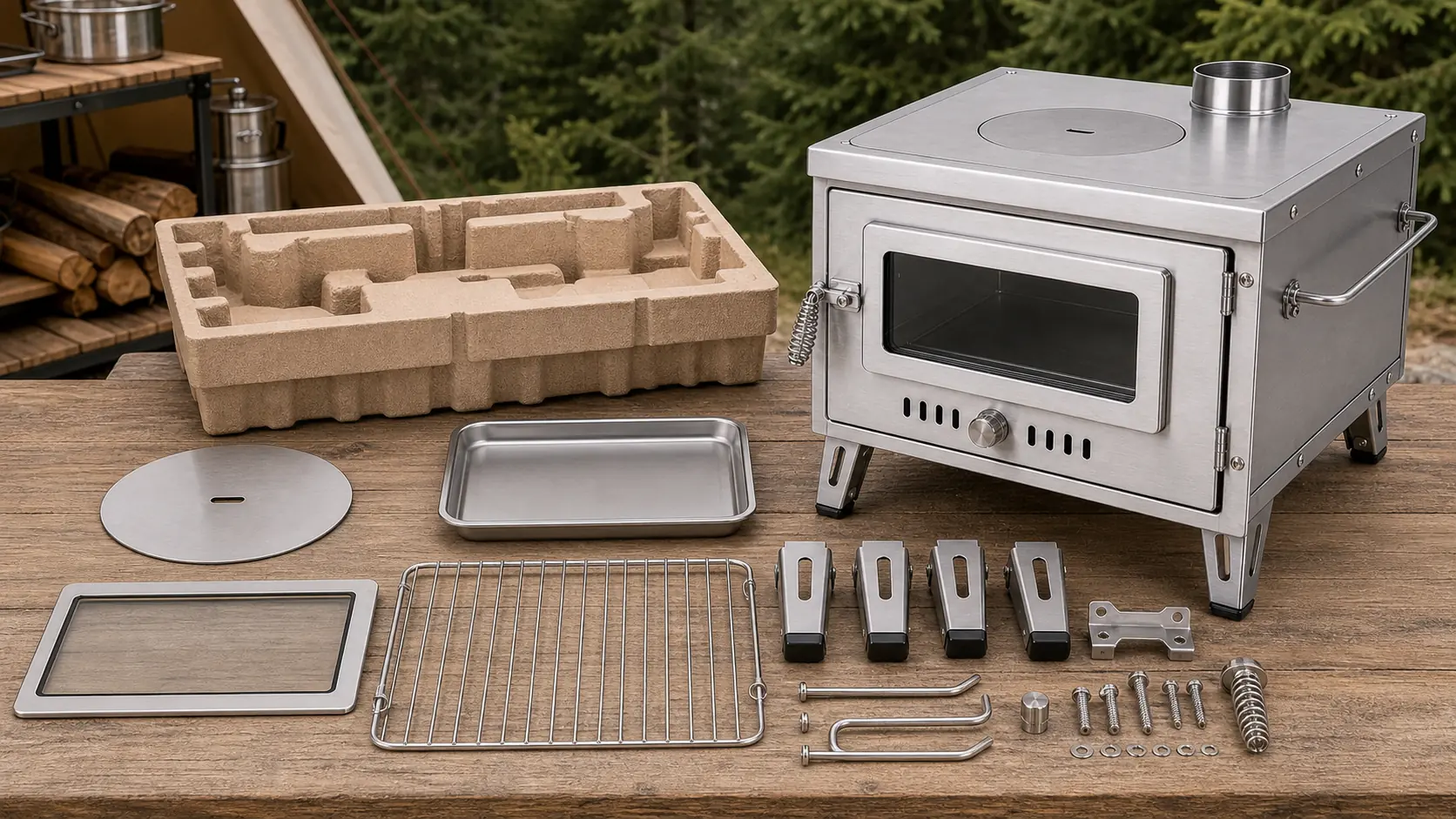 Illustrative detail view of Stainless Steel Outdoor Stove with Oven