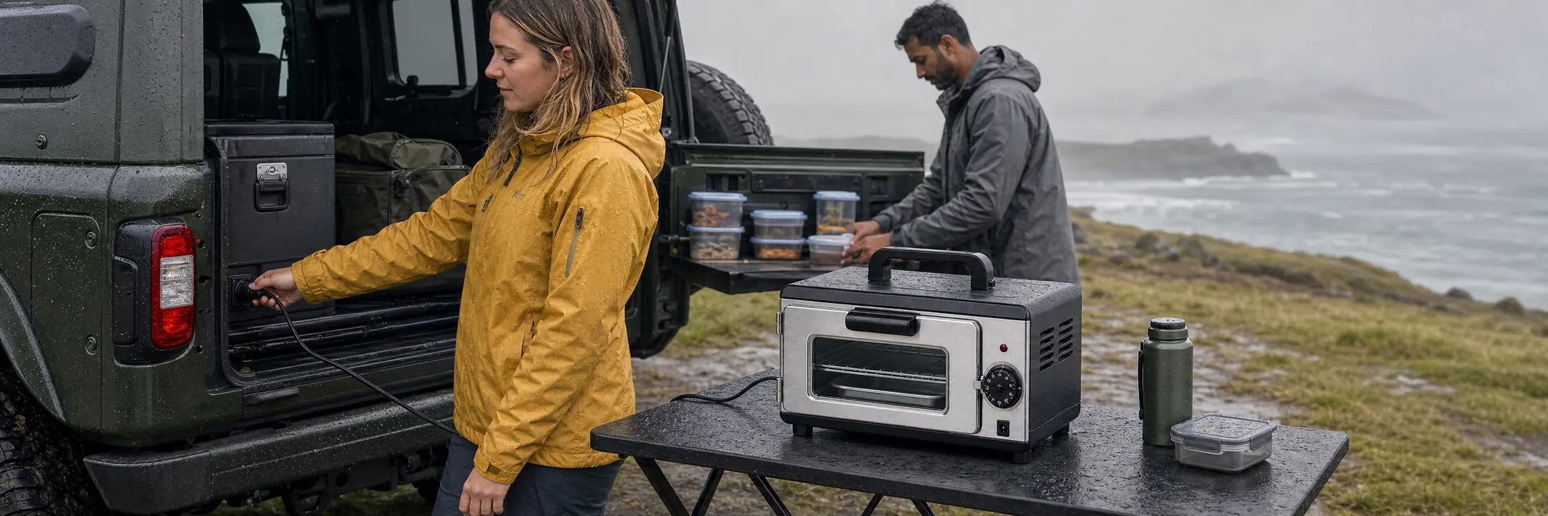 Illustrative DC 12V portable food heater for vehicle use