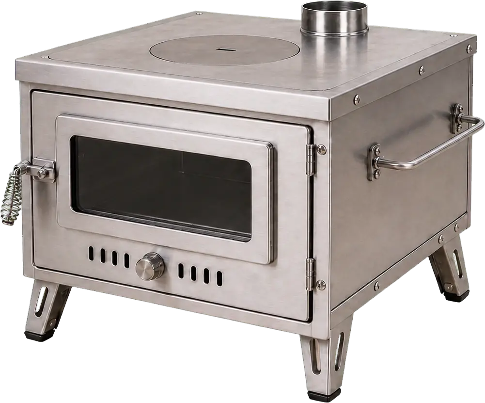 Stainless Steel Outdoor Stove with Oven configuration shown