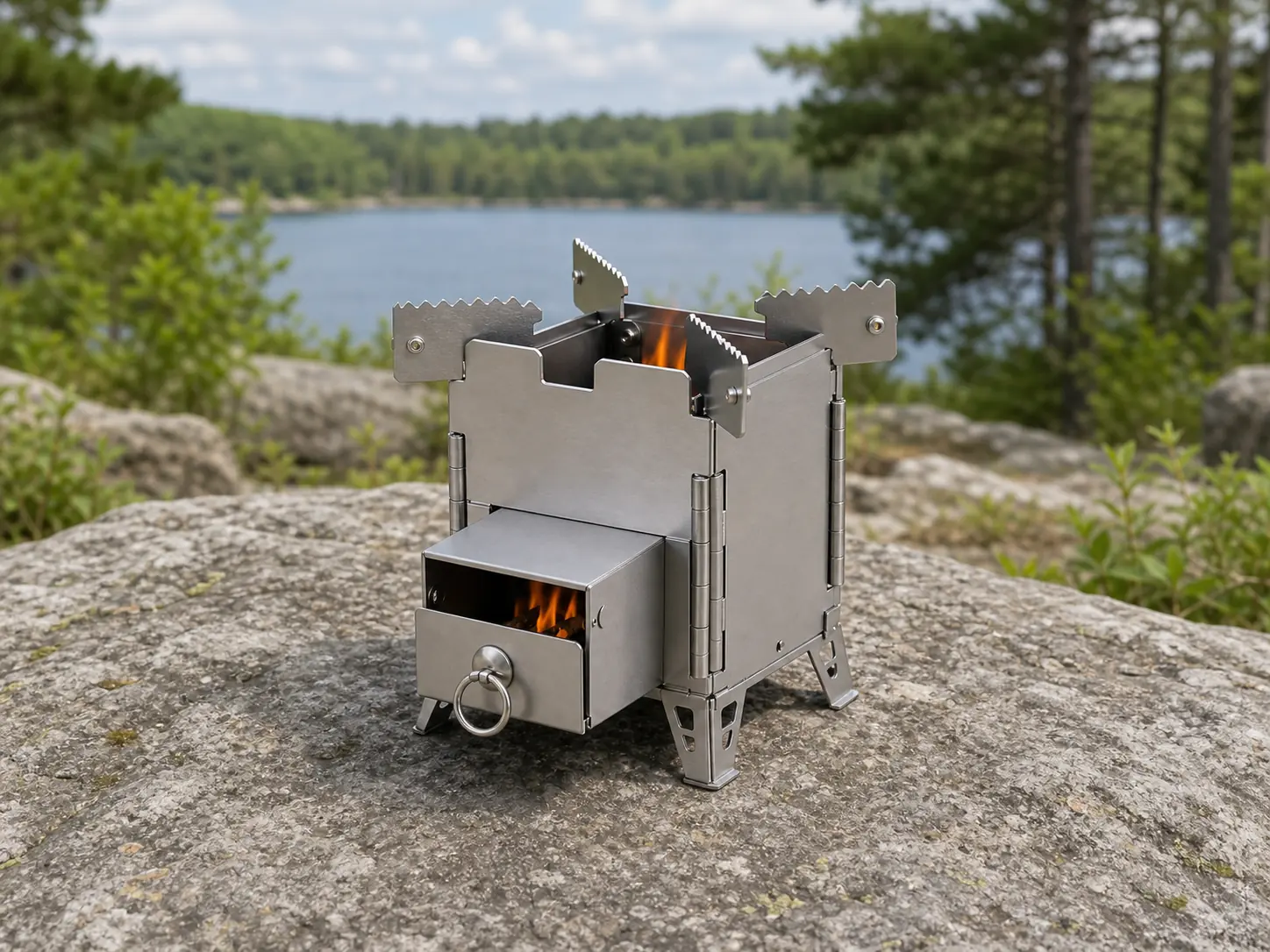 Cubic Mini Rocket Stove configuration shown