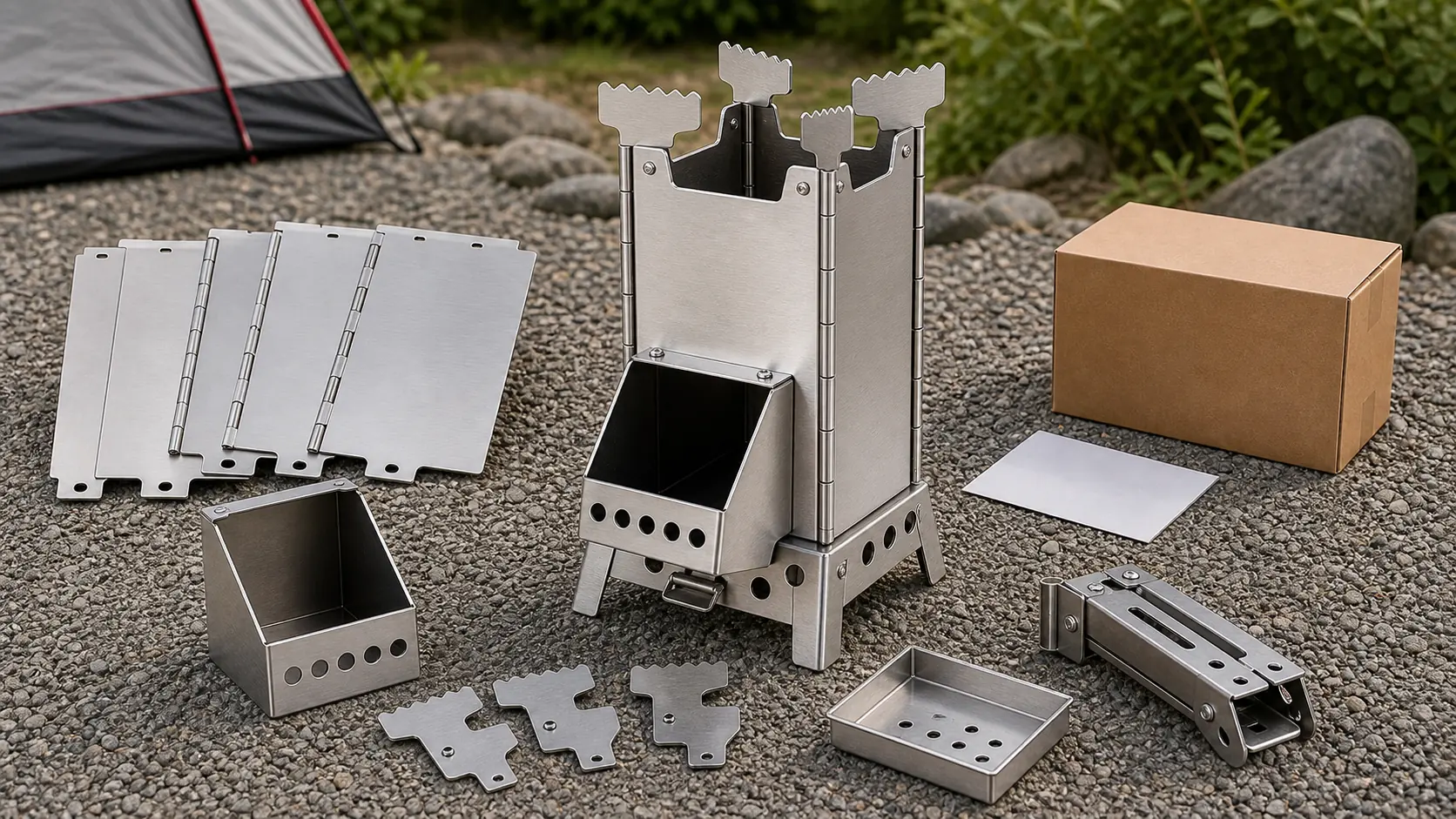 Illustrative detail view of Portable Stainless Steel Rocket Stove