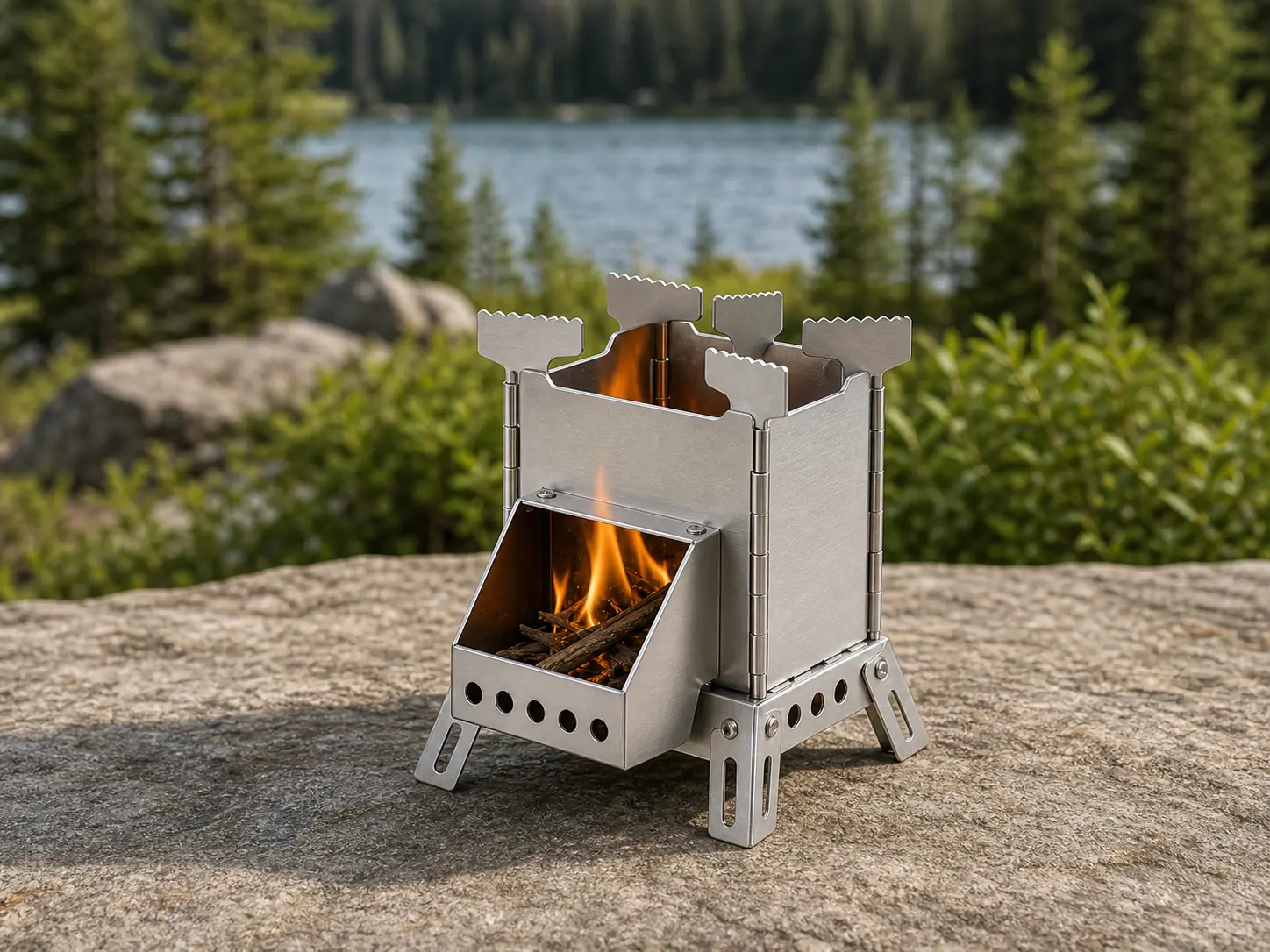 Mini Foldable Wood-Burning Rocket Stove