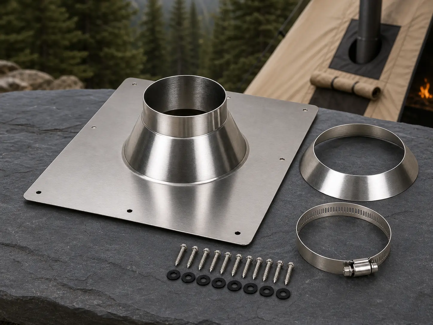 Illustrative product view of Stainless Steel Chimney Flashing Kit