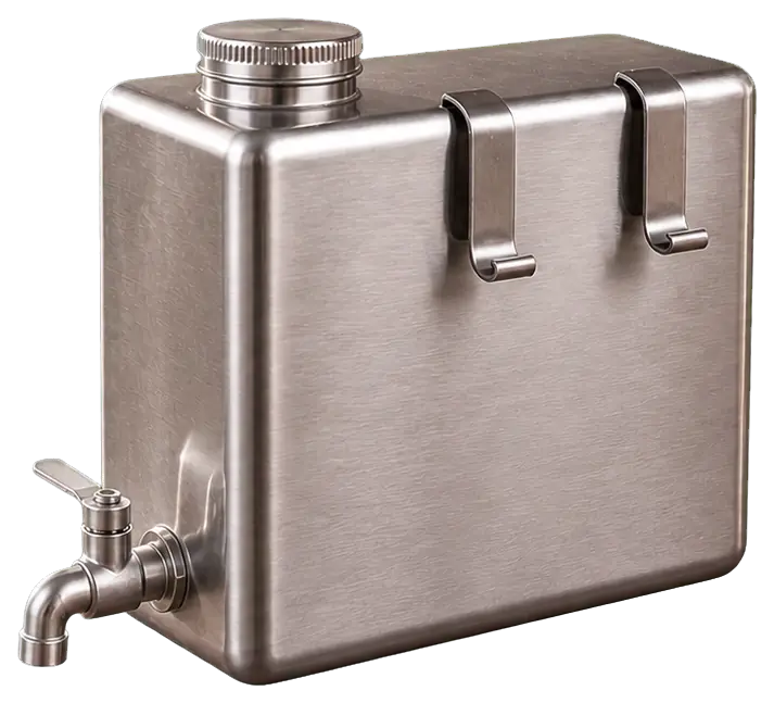 3 L Side-Mount Water Tank for Tent Stoves configuration shown