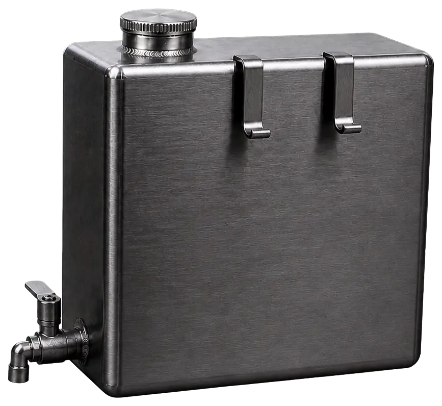 5 L Side-Mount Water Tank for Tent Stoves configuration shown