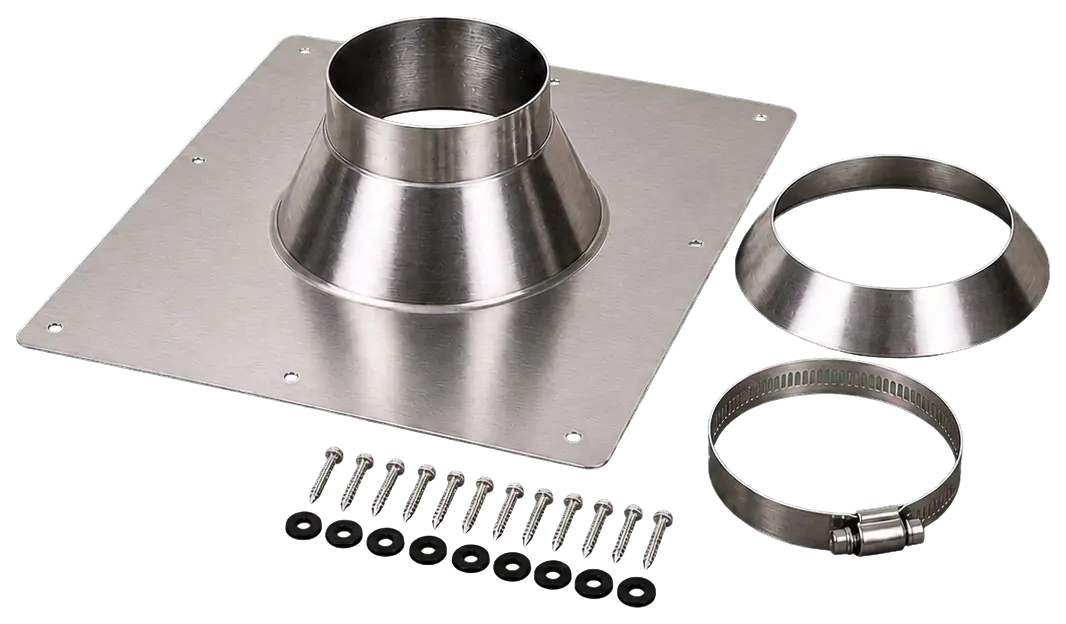 Stainless Steel Chimney Flashing Kit configuration shown