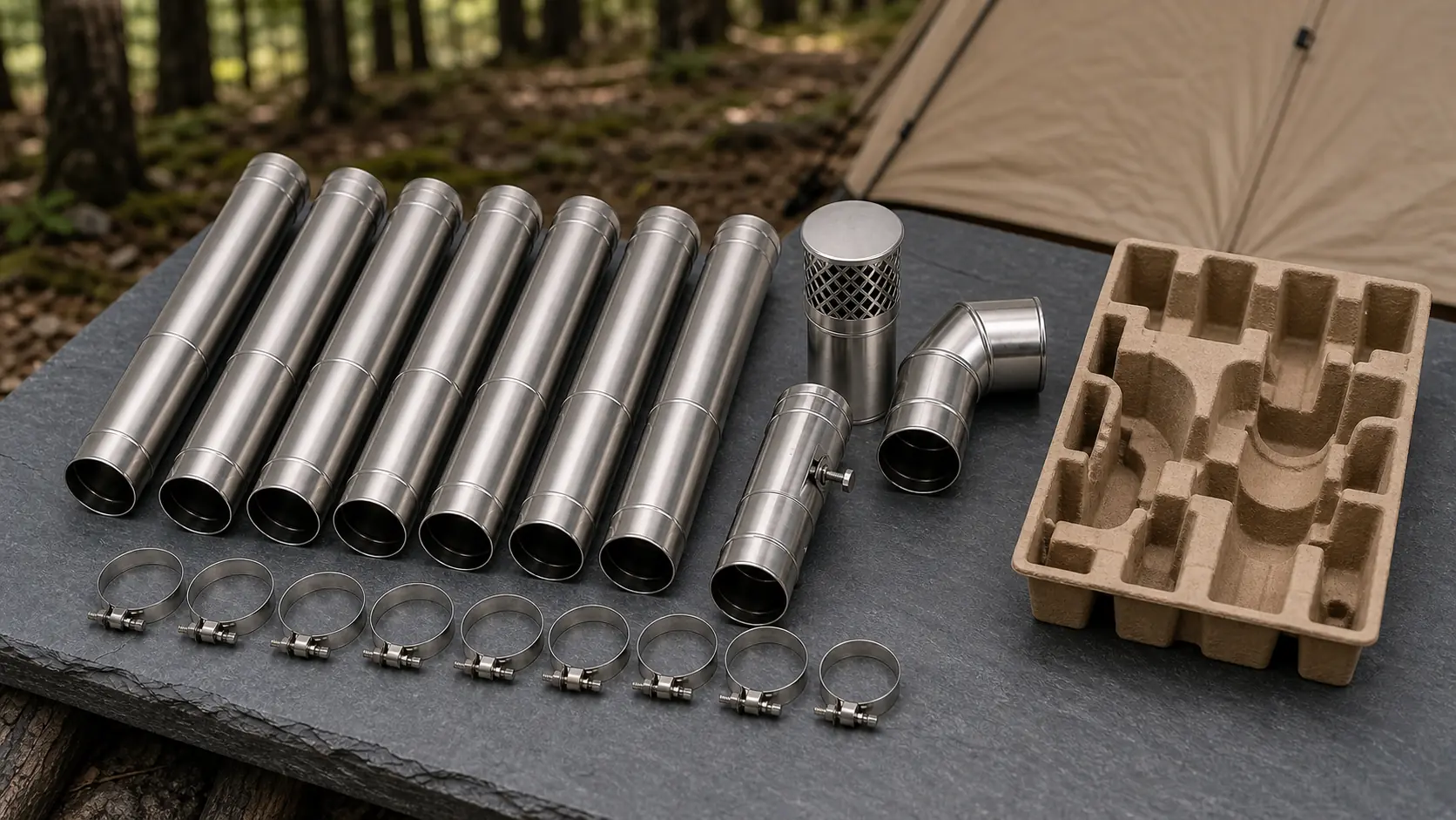 Illustrative detail view of 2.5-Inch Tent Stove Chimney Kit