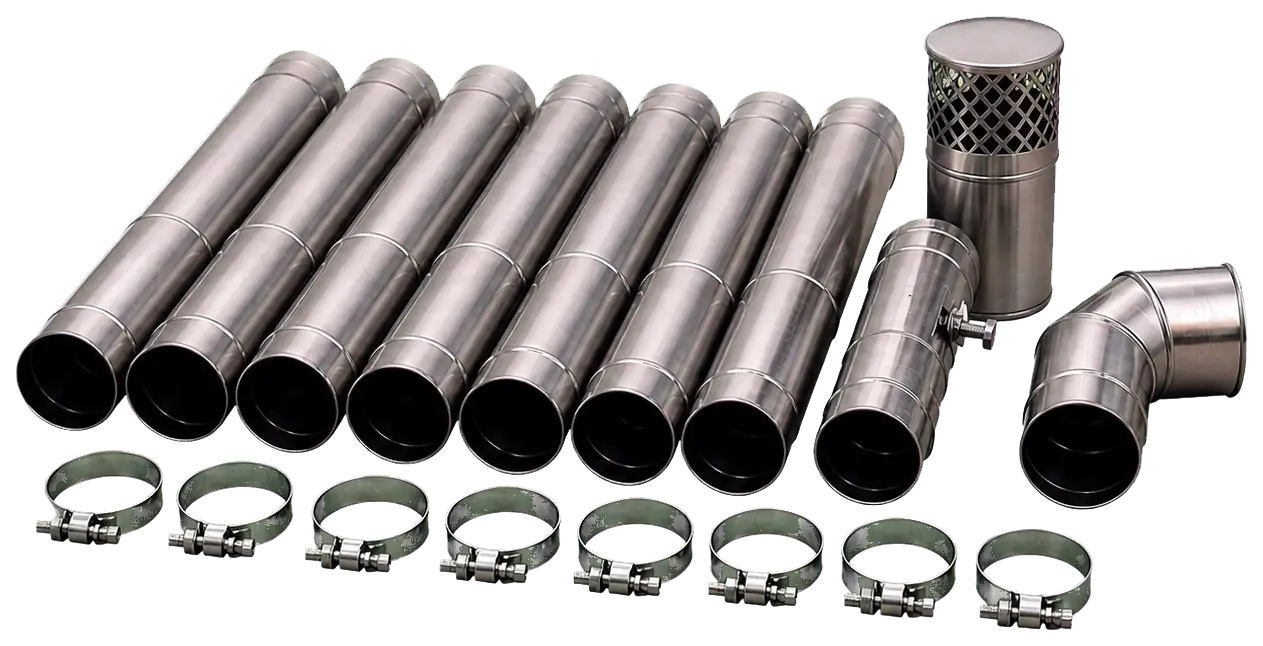 2.5-Inch Tent Stove Chimney Kit configuration shown