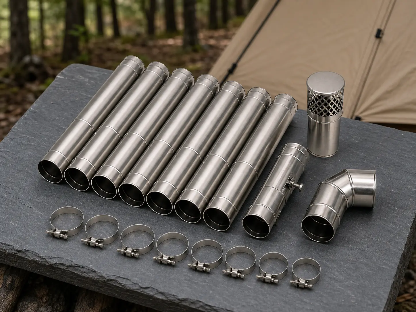 Illustrative product view of 2.5-Inch Tent Stove Chimney Kit