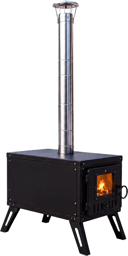 Portable Hot-Tent Stove with Chimney configuration shown