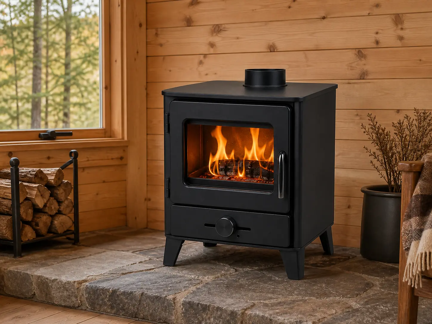 Compact European-Style Wood Heater