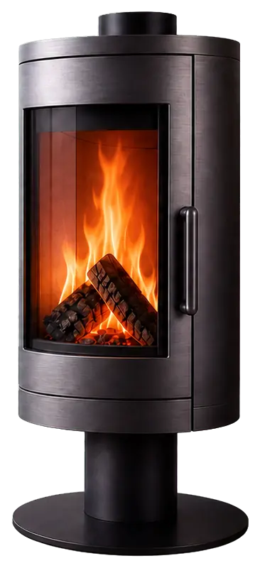 Modern Freestanding Wood Stove configuration shown