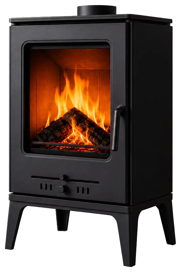 Tall Freestanding Cabin Wood Stove configuration shown